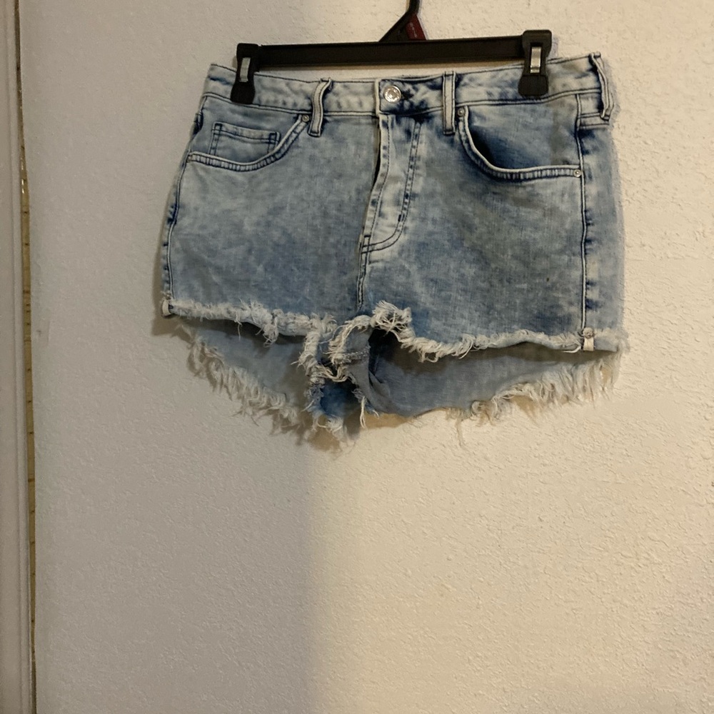 Forever 21 Light Blue Distressed Jean Shorts